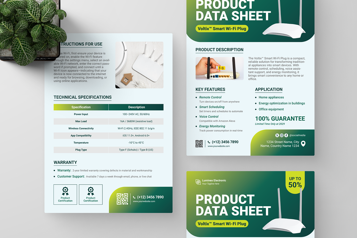 Wi-Fi Data Sheet, a Flyer Template by Annora Studio (Photo 3 of 6)