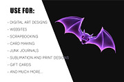 Creepy Neon Bats. Halloween Mascot., an Animal Illustration by KENO Mascots (Thumbnail 10 of 10)