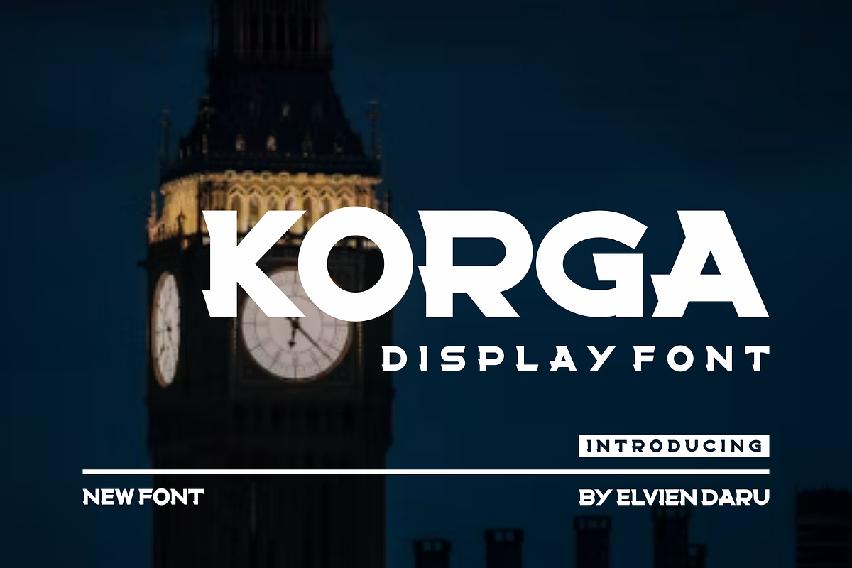 Korga - Display Font, a Serif Font by lelevien (Photo 1 of 4)