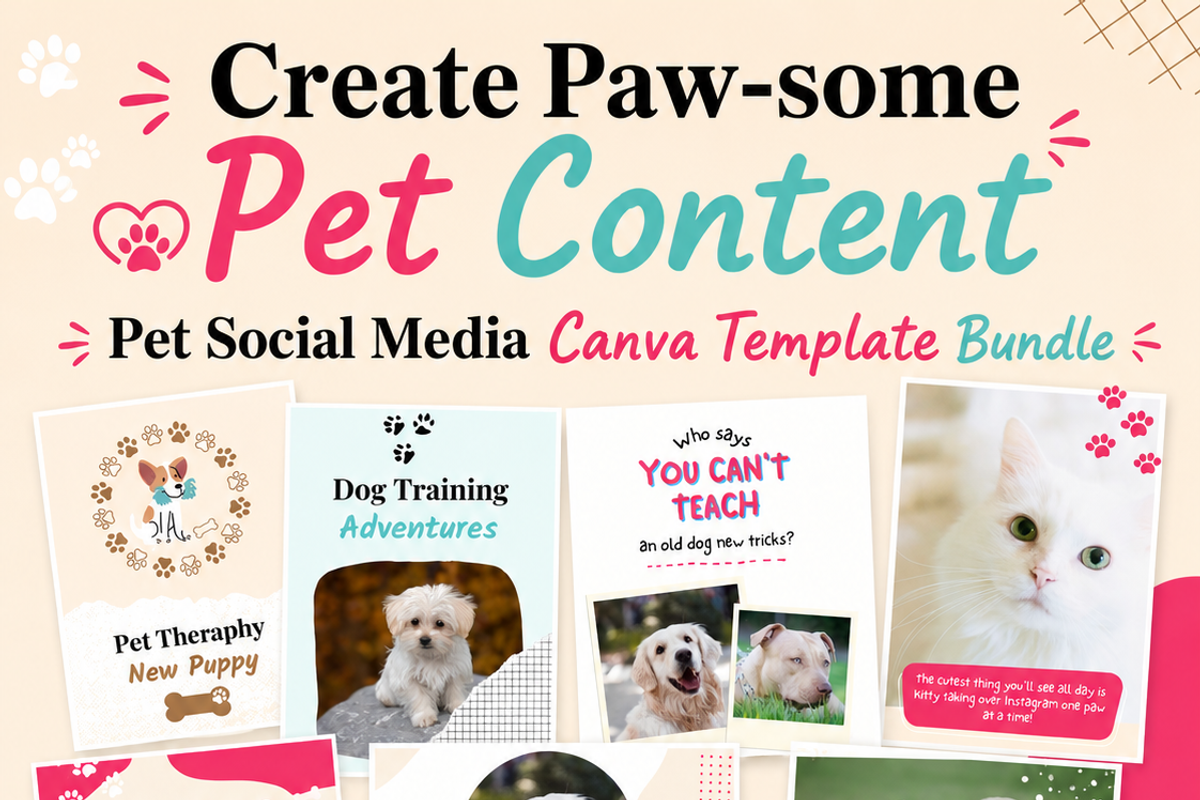 Pet Social Media Canva Templates, a Social Media Template by Local Marketing Templates (Photo 6 of 8)
