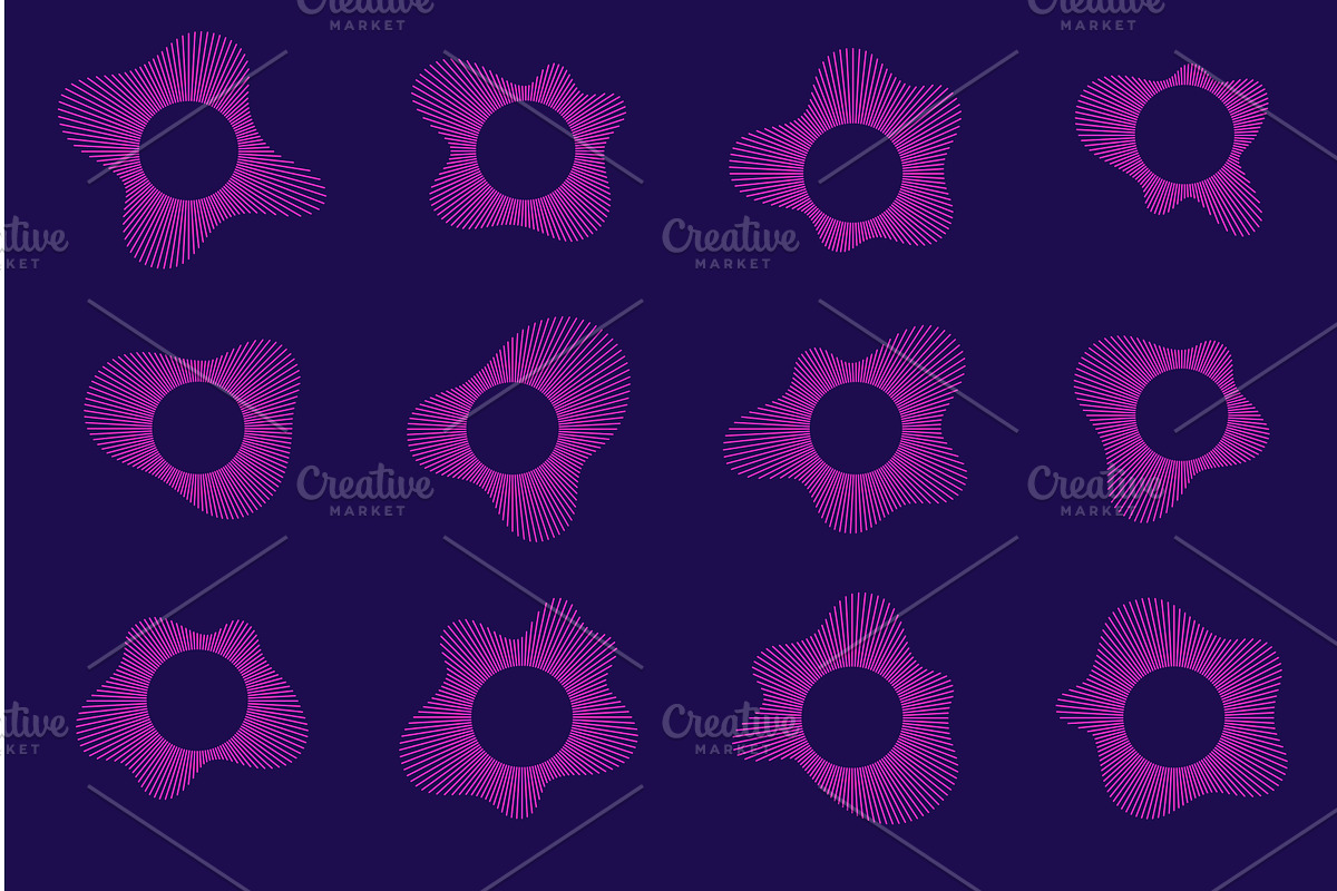 Circular sound wave pattern with, an Object Illustration by YuliiaOsadcha