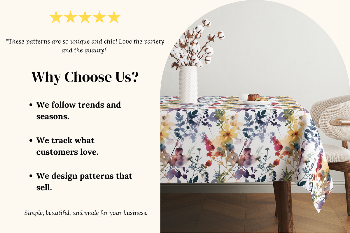 Watercolor Ink Floral Patterns, a Pattern Graphic by Ninterints (Photo 3 of 11)
