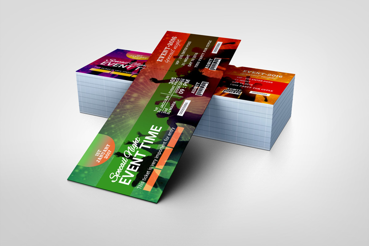 Editable Event Ticket Templates, a Card Template by BrandlyTemplate (Photo 3 of 3)