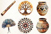 Native Culture Watercolor Clipart, an Illustration by DreamCafeArt (Thumbnail 4 of 7)