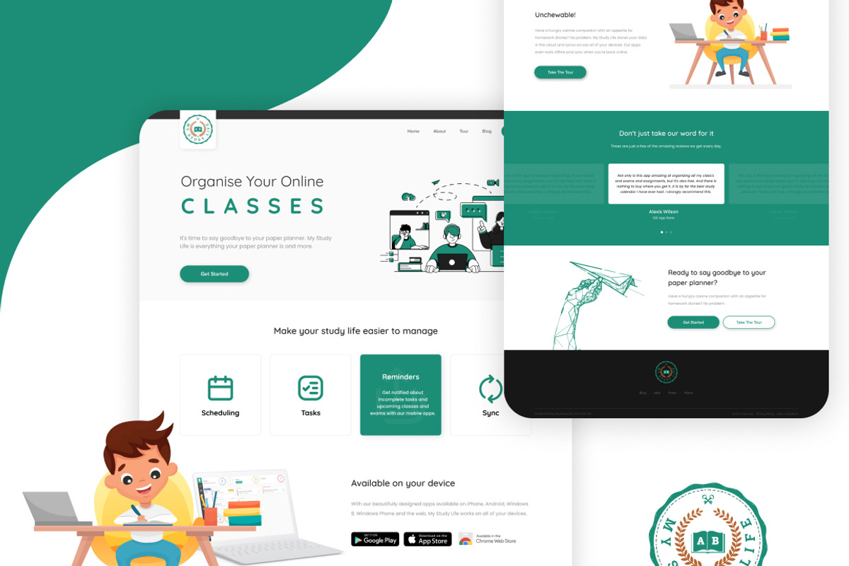 Education & Online Figma Template, a Templates & Theme by Neha Guleria (Photo 1 of 4)