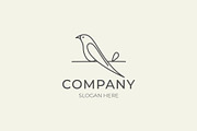 Simple line art bird logo design, a Branding & Logo Template by Medianeka (Thumbnail 1 of 3)