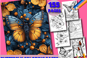 Butterfly Coloring Book for Adults, an Animal Illustration by Design Zone (Thumbnail 1 of 7)