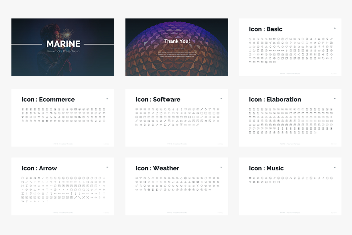 MARINE - Powerpoint Template, a Presentation Template by Qiudes