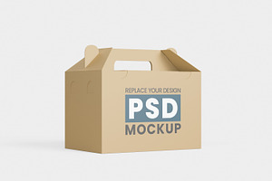 Delivery Food Brown Box Mockup