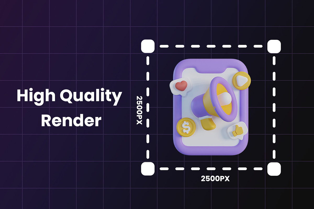 3D Digital Marketing Icon, an Object Graphic by Artnivora.Std (Photo 2 of 4)