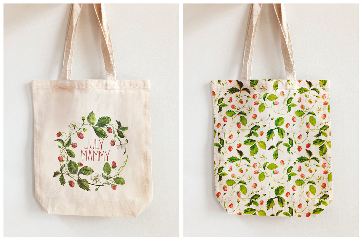 Strawberry wreath. Watercolor, an Illustration by Olga Bonitas (Photo 2 of 6)