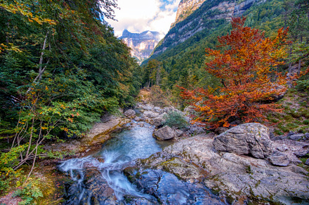 The most popular route in the Ordesa Valley, from the Pradera de Ordesa to the, a Nature Photo by CreativePhotoSpain