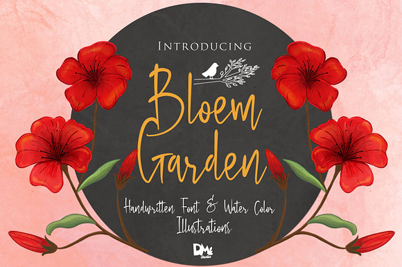Bloem Garden Font Watercolor Package