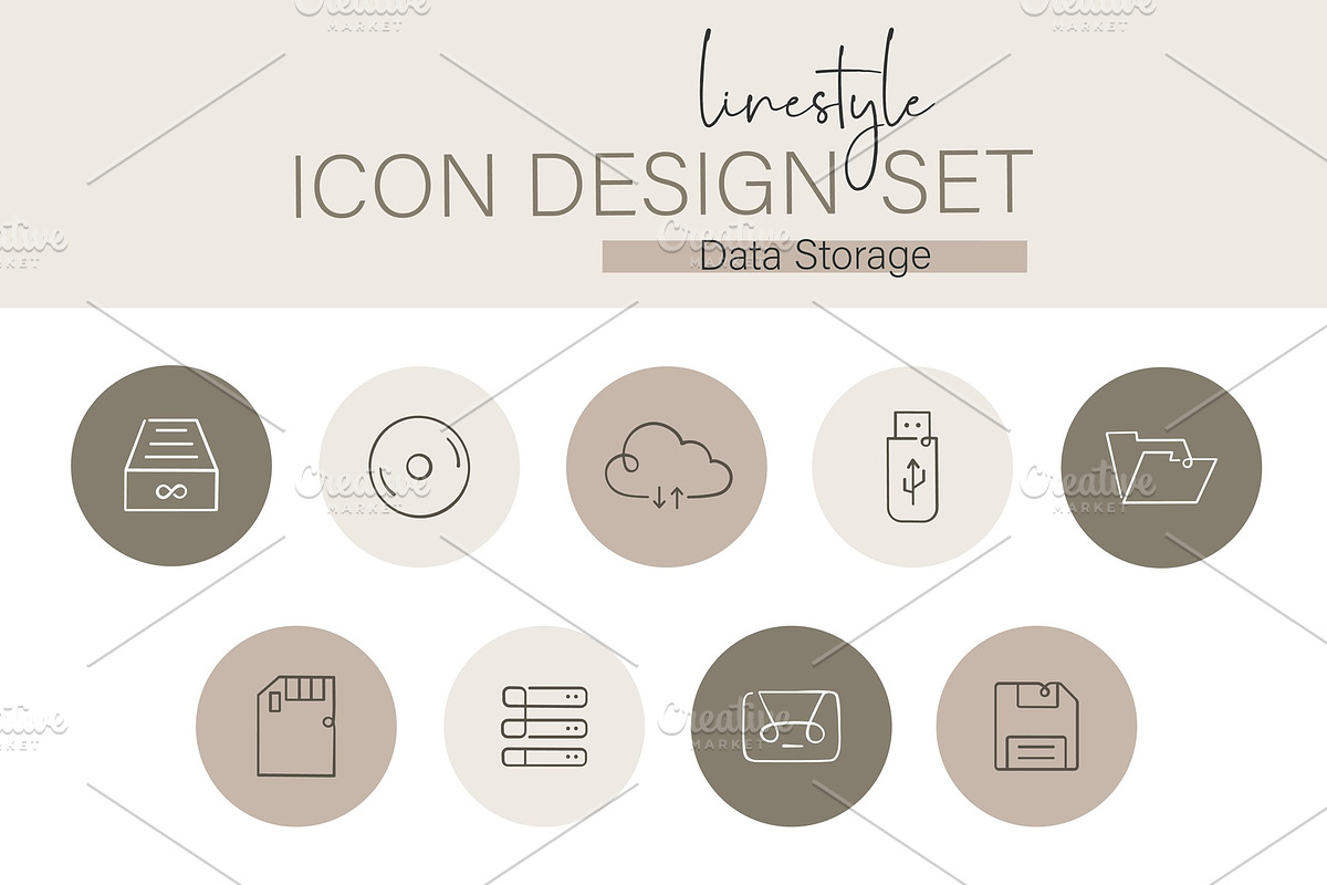 Linestyle Icon Design Data Storage, an Outline Icon by pepulousdsg