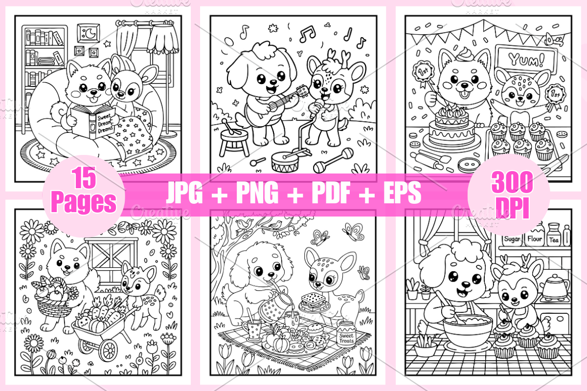 Little Friend Coloring Page For Kids, an Animal Illustration by Coco Bloom (Photo 2 of 3)