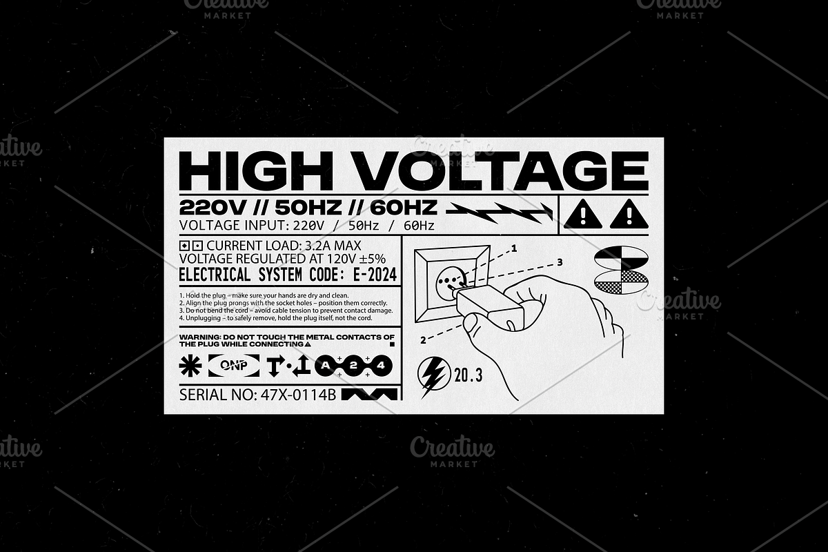 Brutalism tech label pack 3, an Object Graphic by BonkiStudio (Photo 6 of 12)