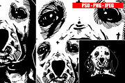 Dogs Collection Black and White Art, an Animal Illustration by Design by sebrodbrick (Thumbnail 13 of 22)