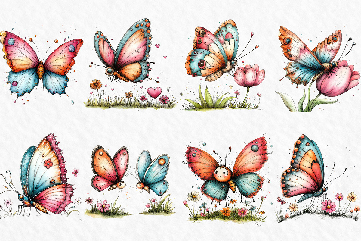 Whimsical Spring Animals Clipart Png, an Illustration by Watercolor design (Photo 2 of 6)