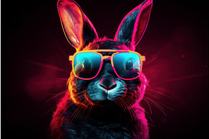 Radiant Neon Rabbit. Generate Ai