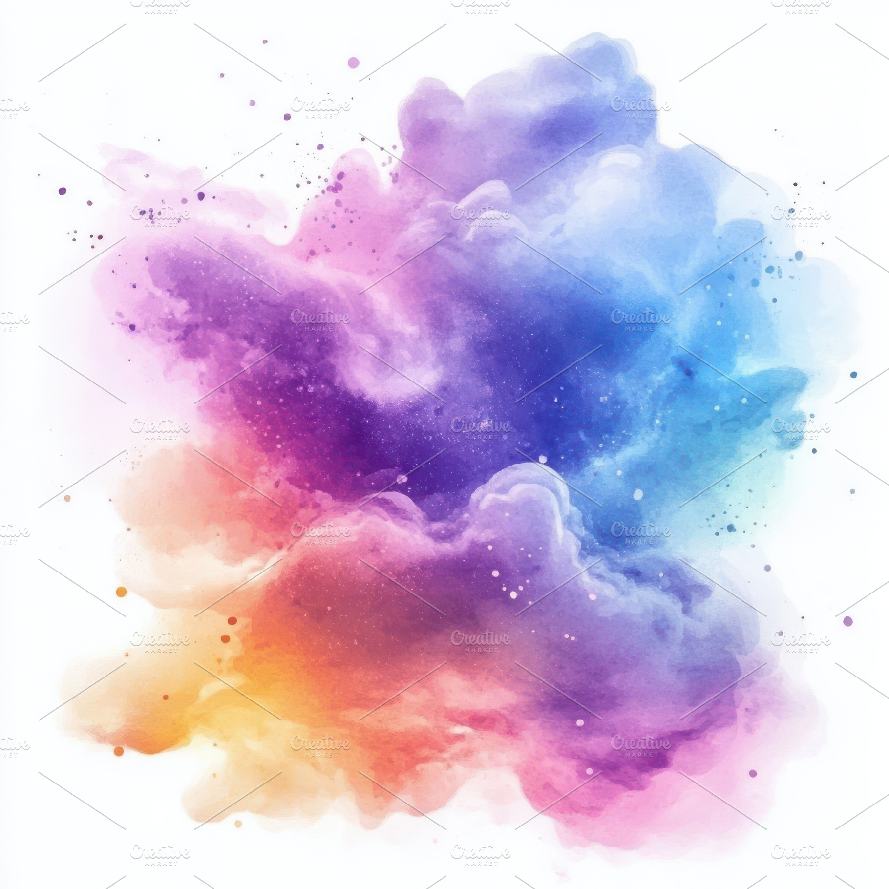 Vibrant watercolor explosion of rain, an Abstract Photo by Pixeness Studio
