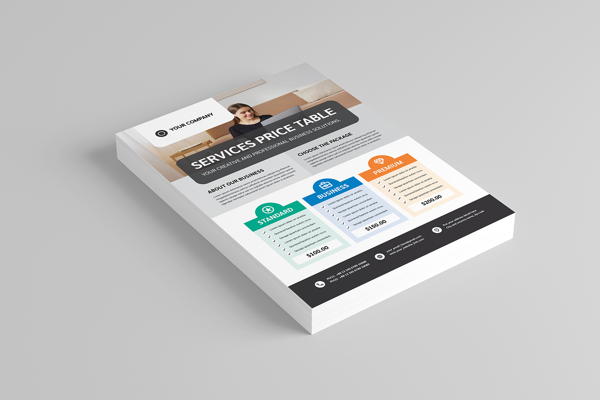 Pricing Table Flyer | Canva & INDD, a Flyer Template by Leaflove (Photo 6 of 8)