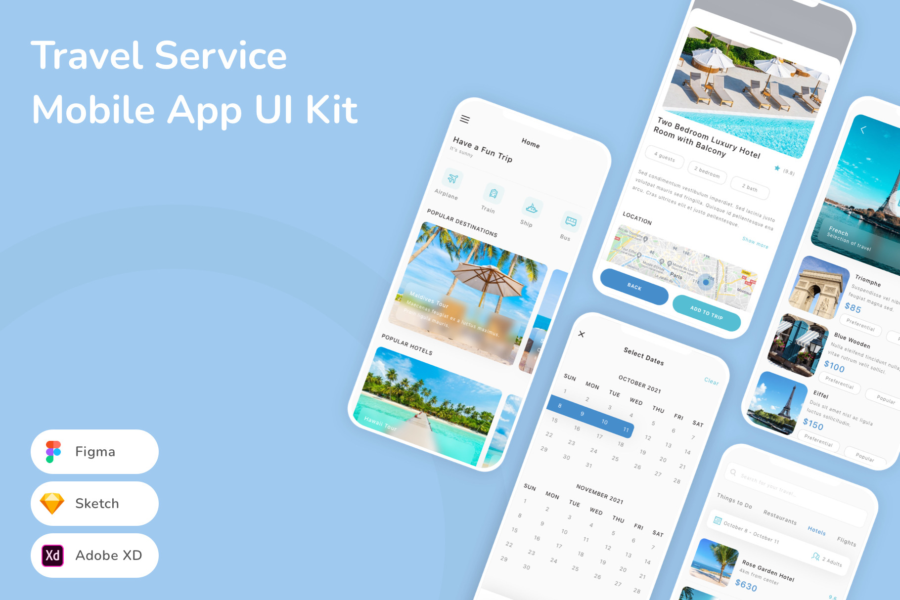 Travel Service Mobile App UI Kit, an UI Kit Template by Betush