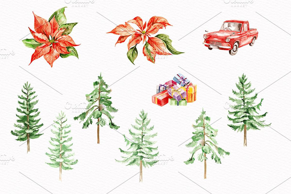 Cozy Christmas Watercolor Clipart, a Seasonal Illustration by STASIstudio (Photo 3 of 3)
