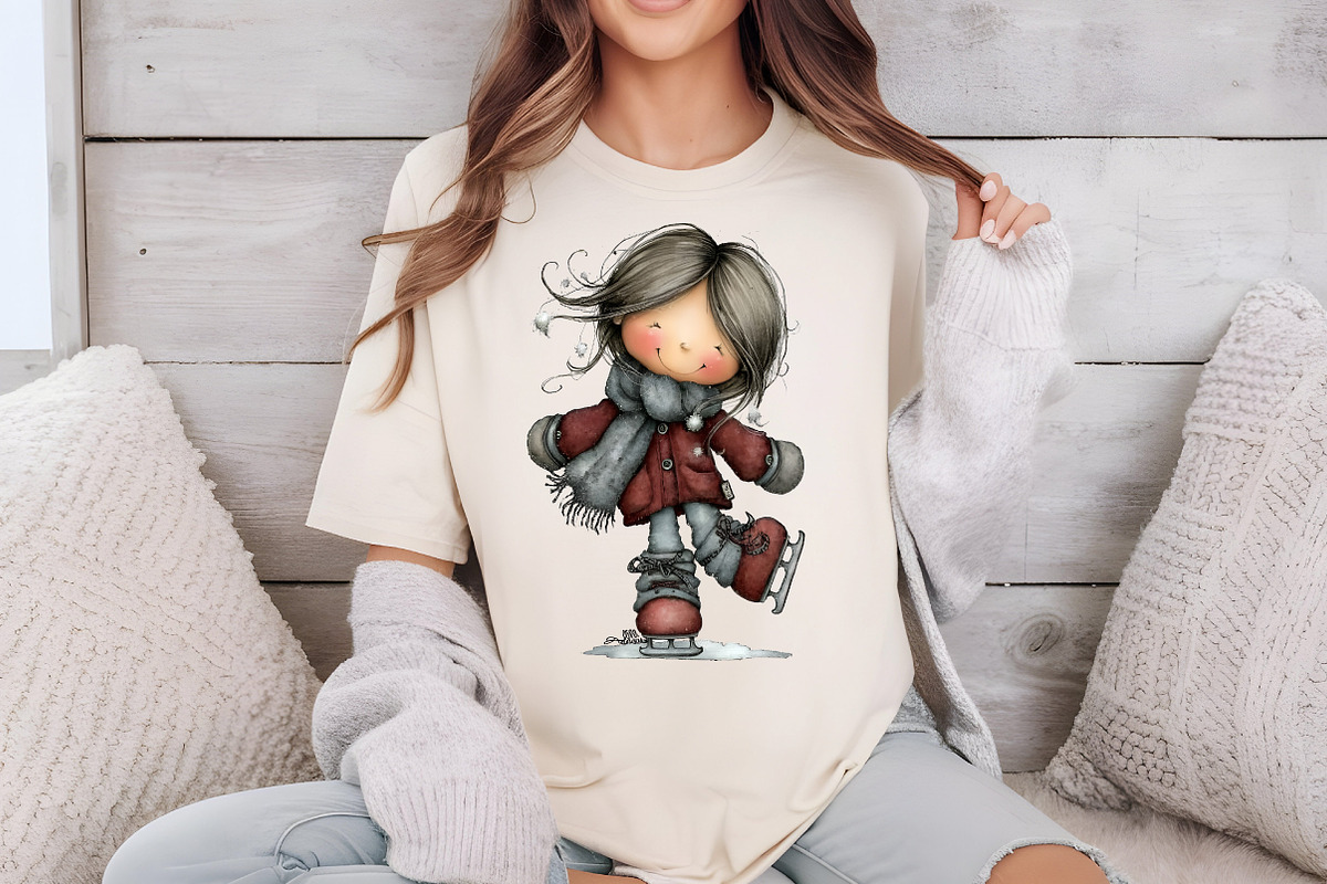 Christmas Little Girl Clipart, an Illustration by DreamCafeArt (Photo 8 of 8)