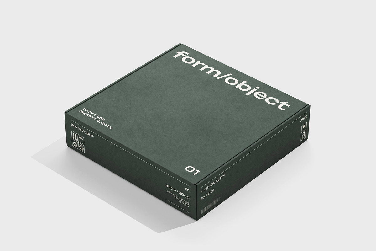 Flat Square Box Mockup, a Packaging Mockup by Design Squad