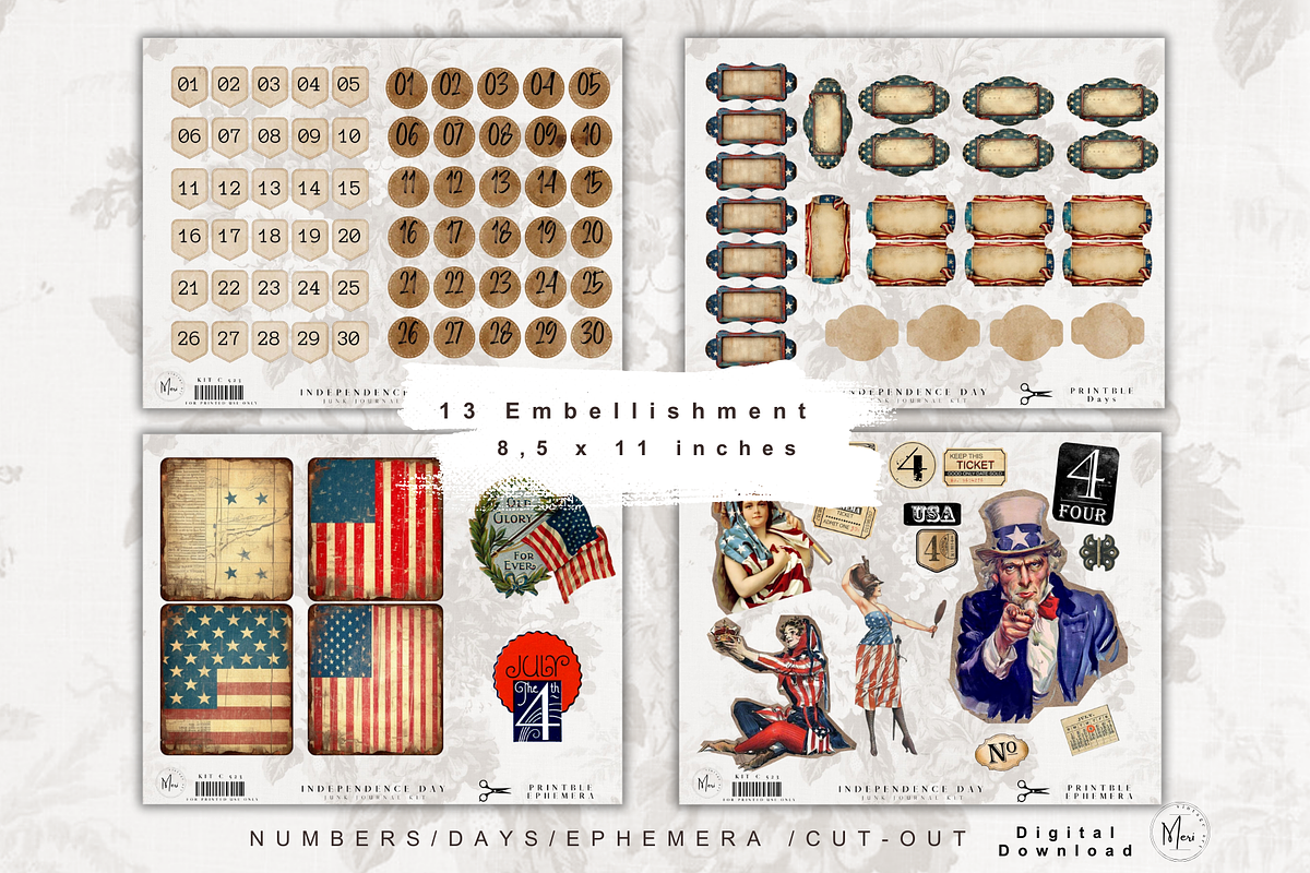 independence day junk journal, a Decorative Illustration by meribela (Photo 6 of 8)