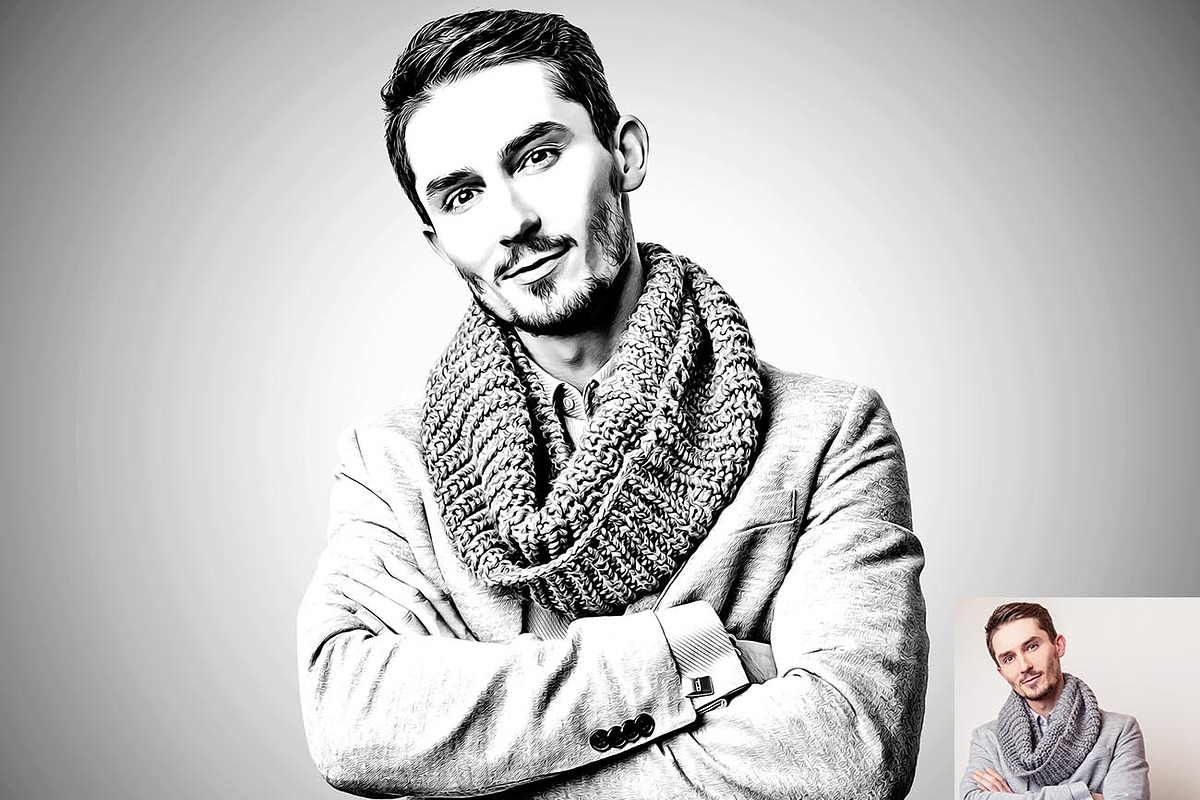 Exclusive B & W Portrait Ps Action, an Action Add-On by Studio Retouch (Photo 9 of 12)