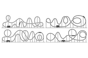 Roller coaster loop silhouette, a Sport Illustration by Vector Tradition