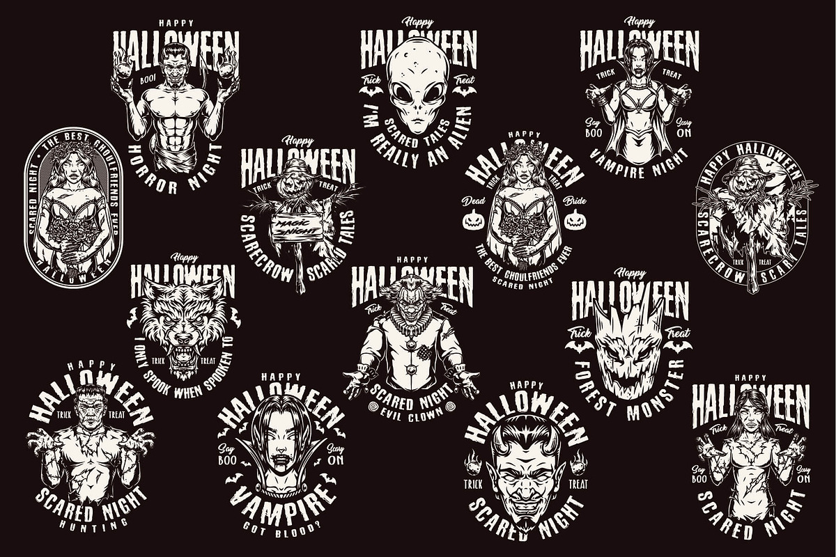44 Halloween t-shirt designs, a Branding & Logo Template by DGIM studio (Photo 5 of 13)