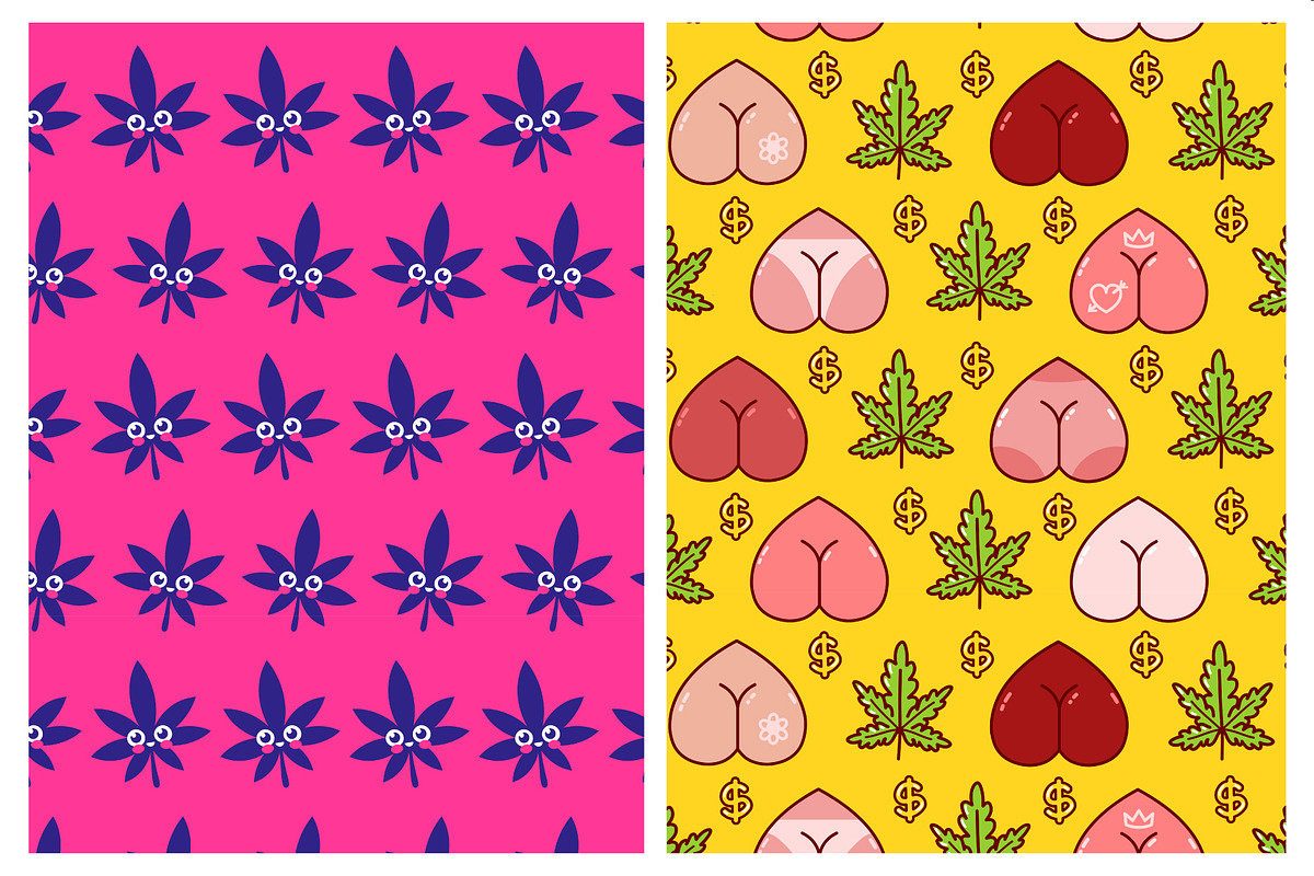 Marijuana pattern bundle, a Pattern Graphic by Slavko Kahovsky (Photo 7 of 7)