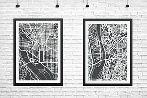 Graz Austria City Map In Retro Style