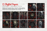 Ghostly Roses Digital Papers, a Background Graphic by Curve Design (Thumbnail 2 of 12)