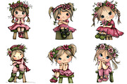 Cute Girl Sitting on Stool Clipart, an Illustration by DreamArtGraphic (Thumbnail 2 of 5)