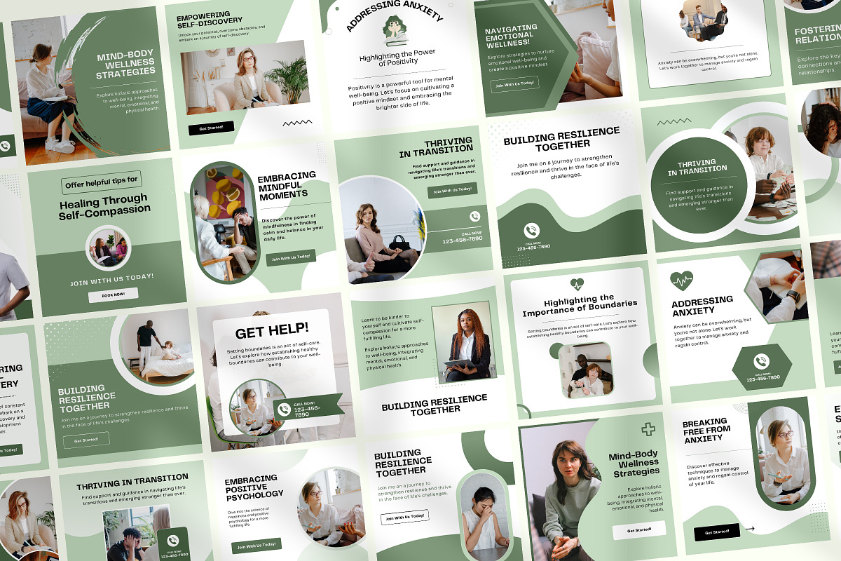Psychologist Instagram Canva Post, a Social Media Template by Snapybiz