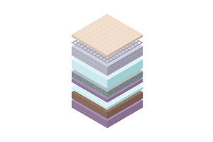 Layered orthopedic mattress icon, an Object Illustration by the8monkey