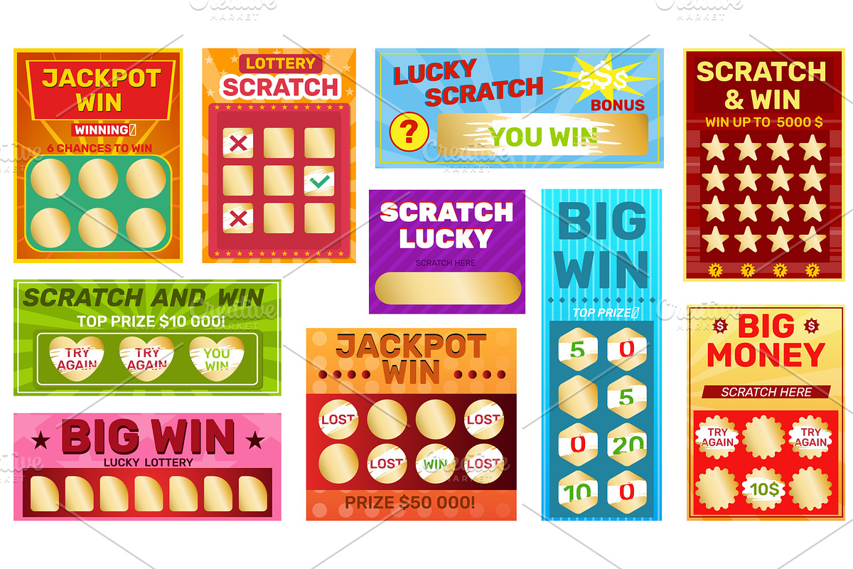 Lottery scratch effects tickets, an Illustration by YummyBuum