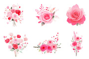 Rose Clipart Bundle Blush Flower, an Illustration by CreationArt (Thumbnail 6 of 6)