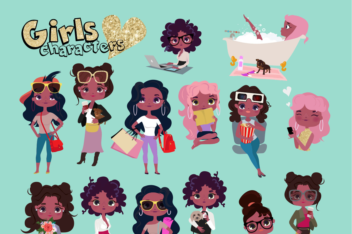 Fashionable girls characters, a Food Illustration by Alena (Photo 2 of 3)