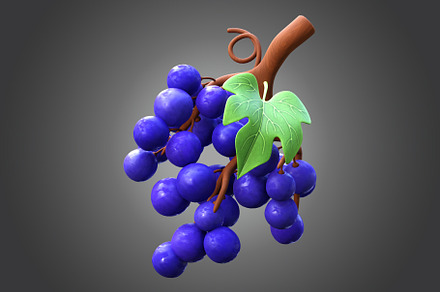 3D Stylized Grapes