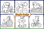 Dog Moments Puppy Life Coloring Page, an Animal Illustration by Coco Bloom (Thumbnail 2 of 4)