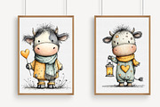 Whimsical Valentine Cow Clipart, an Illustration by Libby Wishes (Thumbnail 5 of 6)
