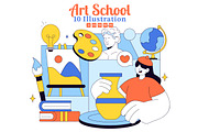 10 Art School Vector Illustration, a Decorative Illustration by denayunebgt (Thumbnail 1 of 4)