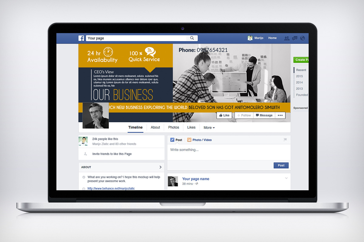 Business Facebook Timeline Cover, a Social Media Template by Psd Templates