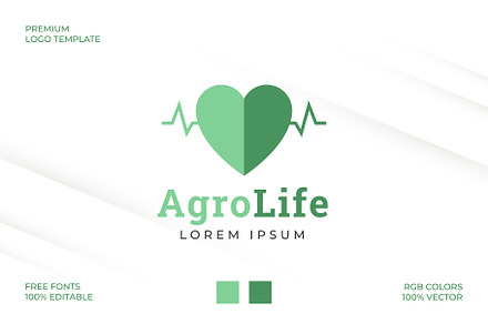 Agriculture Heart Logo Template