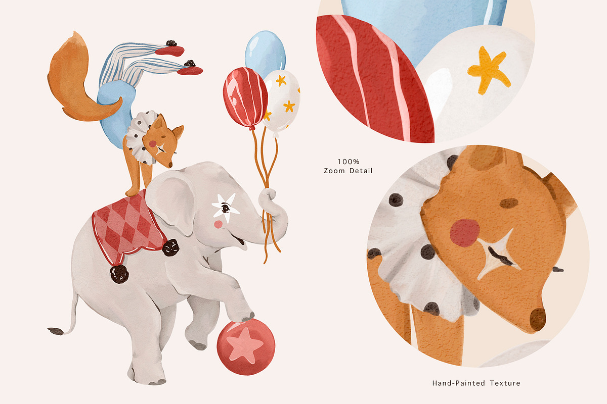 Vintage Circus Watercolor Set, a Decorative Illustration by Eva Gentle (Photo 14 of 16)