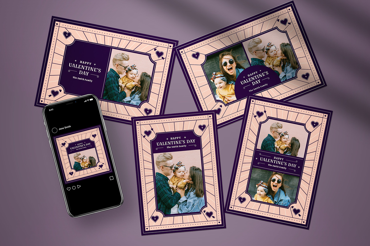 Valentine Day Greeting Card, a Card Template by graphicook (Photo 1 of 4)